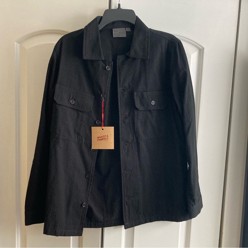 Naked & Famous Black Rinsed Oxford Work Shirt - NWT